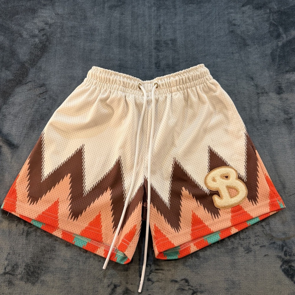 BucketSquad BKTSQD Mesh Basketball Shorts Mens S Cream Southwest Chenille USA